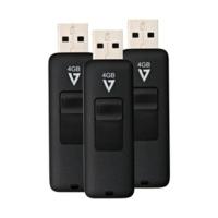 V7 USB 2.0 Flash Drive Retractable 4GB 3Pack