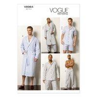 v8964 vogue patterns mens robe top shorts and pants 380272