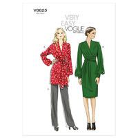 V8825 Vogue Patterns Misses Tunic Dress And Pants 379846