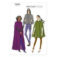 V8959 Vogue Patterns Misses Cape 380271