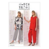 v9193 vogue patterns misses sleeveless or dolman sleeve tunics and pan ...