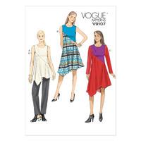 V9107 Vogue Patterns Misses Tunic Dress and Pants 380747