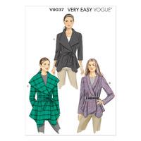 V9037 Vogue Patterns Misses Jacket and Belt 380588