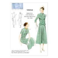 V9052 Vogue Patterns Misses Jacket Dress and Belt 380618