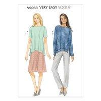 V9063 Vogue Patterns Misses Top Skirt and Pants 380641