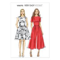 V9075 Vogue Patterns Misses Petite Dress and Jumpsuit 380653