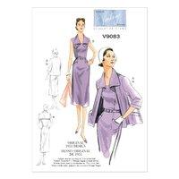 V9083 Vogue Patterns Misses Jacket Dress and Belt 380668