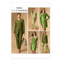 V9094 Vogue Patterns Misses Jacket Top Dress and Pants 380720