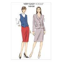 v9138 vogue patterns misses jacket vest and skirt 380890