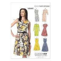 V9167 Vogue Patterns Misses Notch Neck Princess Seam Dresses 380953