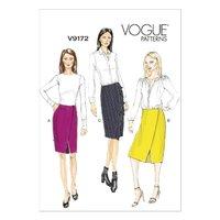 V9172 Vogue Patterns Misses Side Wrap Skirts 380961