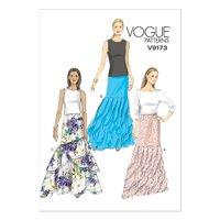 V9173 Vogue Patterns Misses Floor Length Tiered Skirts 380962