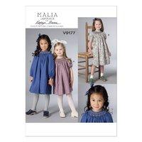 V9177 Vogue Patterns Children\'s Girls Smocked Raglan Sleeve Dresses 380967