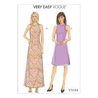 v9184 vogue patterns misses petite side slit a line dresses 380985