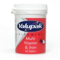 Valupak Multi Vitamins & Iron 50 Tablets