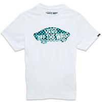 vans otw checker fill kids t shirt whitebalticblack