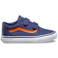 vans old skool v kids shoes canvas crown bluemandarin orange