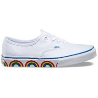 vans authentic shoes rainbow tape true whiteblue