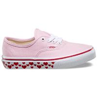 vans authentic kids skate shoes hearts tape pink ladyred