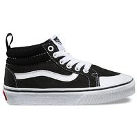 vans racer mid kids skate shoes canvas blacktrue white