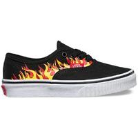 Vans Authentic Kids Skate Shoes - (Flame) Black/Racing Red