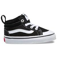 vans racer mid toddler shoes canvas blacktrue white