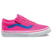 Vans Old Skool Zip Skate Shoes - (Neon Canvas) Pink/Blue