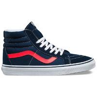 vans sk8 hi reissue shoes neon leather dress bluesneon red