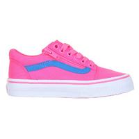 vans old skool skate shoes neon canvas pinkblue