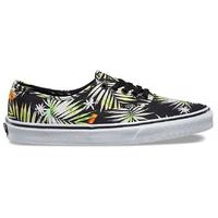 Vans Authentic Skate Shoes - (Decay Palms) Black/True White