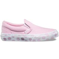vans classic slip on kids skate shoes polka dot pink ladytrue white