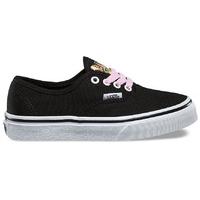 vans authentic kids skate shoes hidden kittens blacktrue white