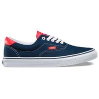 Vans Era 59 Shoes - (Neon Leather) Dress Blues/Neon Red