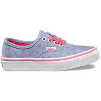 Vans Authentic Kids Shoes - (Chambray Hearts) Blue/True White