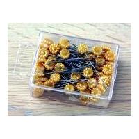 Value Pack Flower Head Pins 50mm Gold