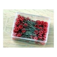 Value Pack Flower Head Pins 50mm Red