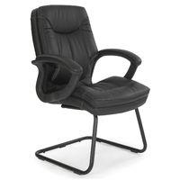 Vancouver Medium Back Leather Cantilever Chair Vancouver Medium Back Black