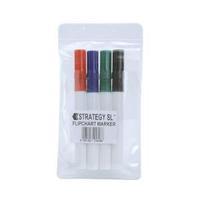 Value Strategy SL Flipchart Markers Assorted Pack of 4 093177