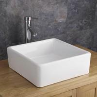 varese 38cm square counter mounted ceramic washbasin