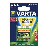 Varta AAA Rechargeable Accu Battery NiMH 800 Mah Pack of 4 56703101404