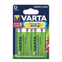 Varta D Rechargeable Accu Battery NiMH 3000 Mah Pack of 2 56720101402