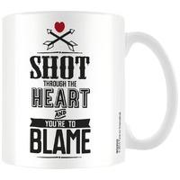 Valentine\'s Day Shot Though The Heart Ceramic Mug