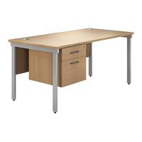 valoir rectangular bench silver leg desk with single pedestal beech 12 ...