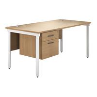 valoir rectangular bench white leg desk with single pedestal beech 160 ...