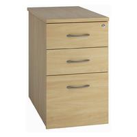 Valoir 3 Drawer Desk High Pedestal Oak 600mm