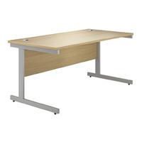 Valoir Rectangular Cantilever Silver Leg Desk Oak 1600mm