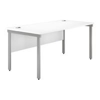 Valoir Rectangular Bench Silver Leg Desk White 1200mm