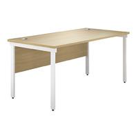 Valoir Rectangular Bench White Leg Desk Oak 1200mm