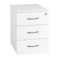 Valoir 3 Drawer Low Mobile Pedestal White