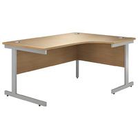 Valoir Radial Cantilever Silver Leg Workstation Beech 1600mm Right Hand